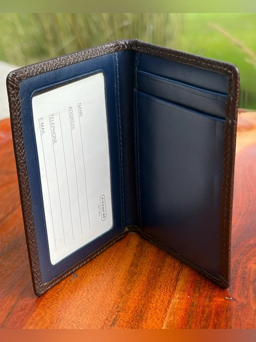 Vintage COACH Card Wallet Brown Leather NWOT